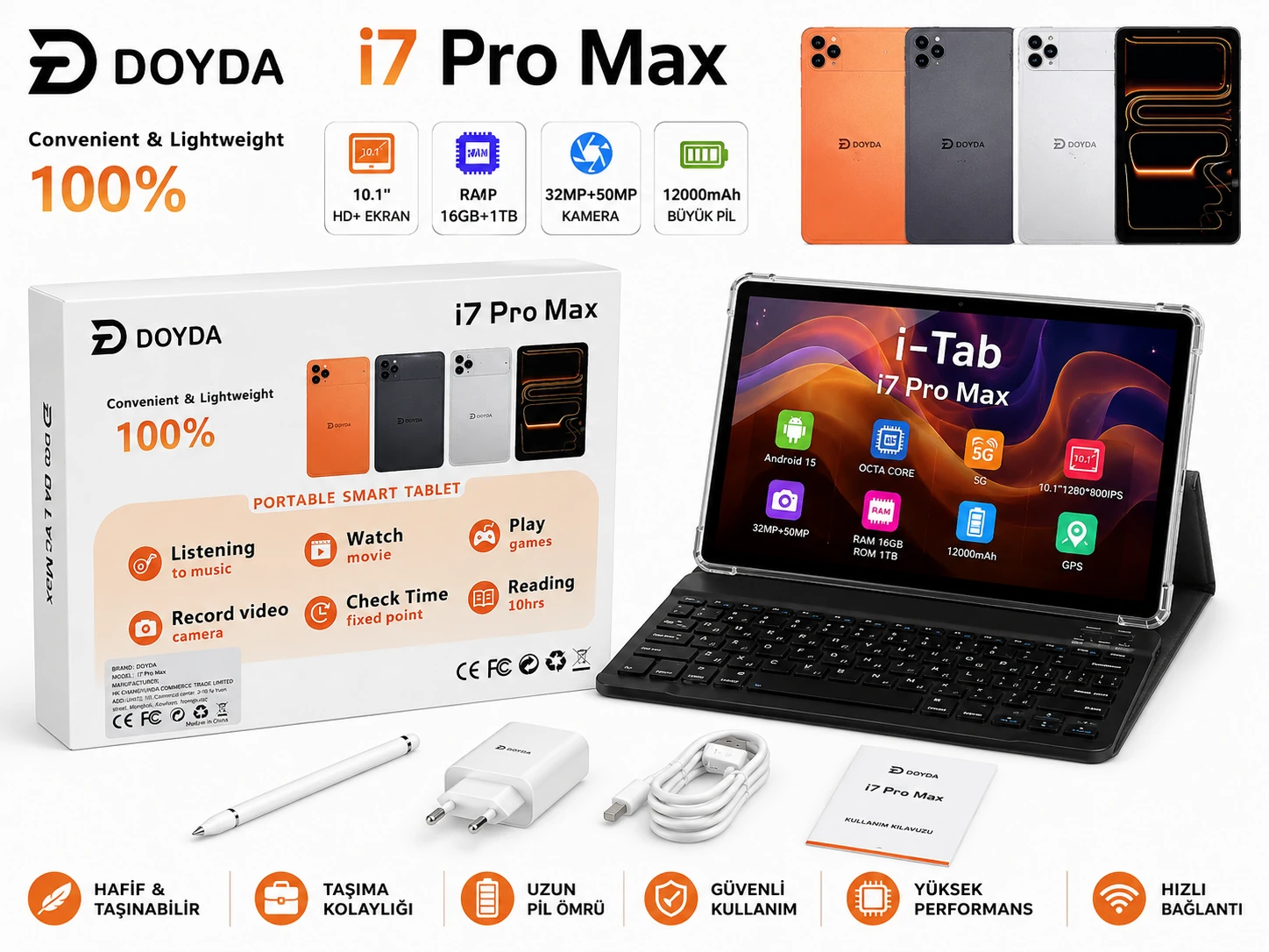TABLET DOYDA İ17 BEYAZ  KUTU