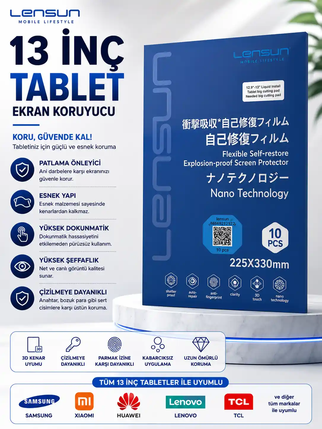 LENSUN TABLET 13 İNÇ NANO 10lu
