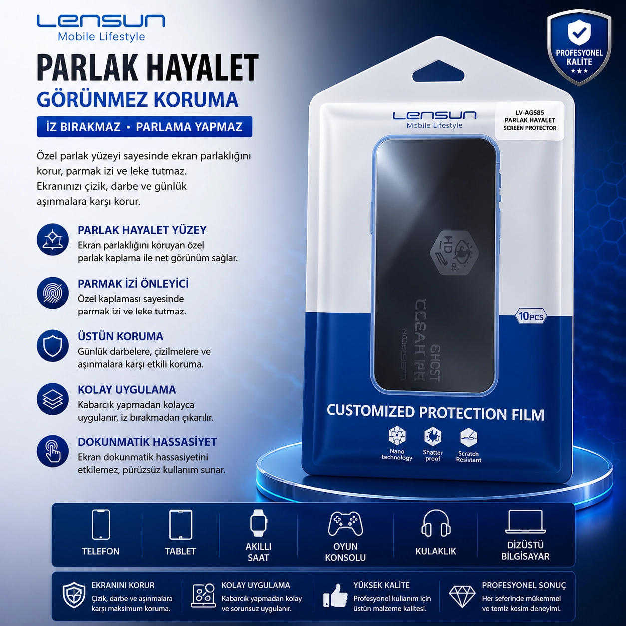 LENSUN PARLAK HAYALET NANO UV SİZ 10lu