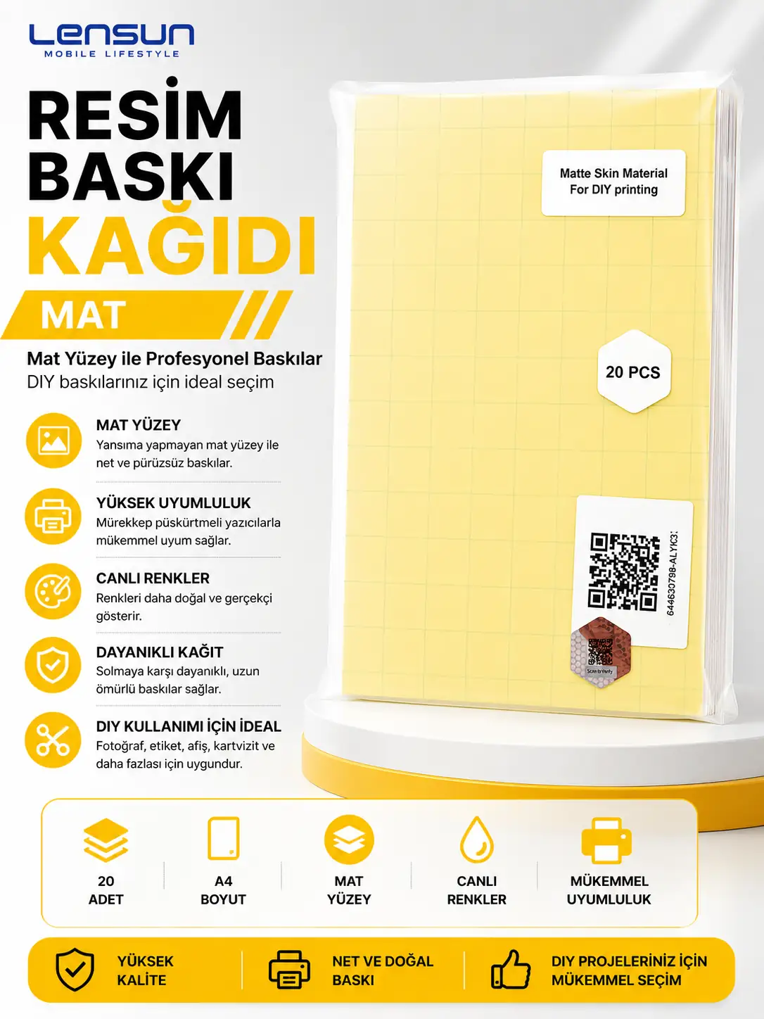 LENSUN RESİM BASMA 20 Lİ MAT